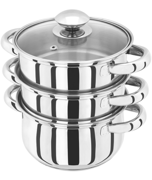 Essentials 3 Tier Glass Lid Steamer Set