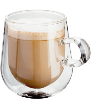 Double Walled Glassware 2 Piece Latte Glass Set, 275ml