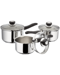 Judge Vista, 3 Piece Draining Saucepan Set